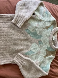 Abercrombie Kids Girl 7/8 Sweater Pullover Paste Pink Blue Cream Fall Winter - Picture 1 of 5