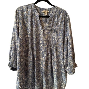 Coldwater Creek Bluse blau geblümt - Bild 1 von 5