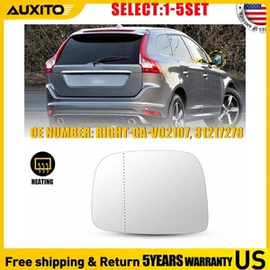 Passenger Right Mirror Glass Heated W/ Backing Plate for Volvo XC60 2012-16 1-10 - Picture 1 of 30