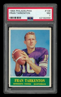 1964 Philadelphia Set-Break #109 Fran Tarkenton PSA 7 NM - Image 1 of 3