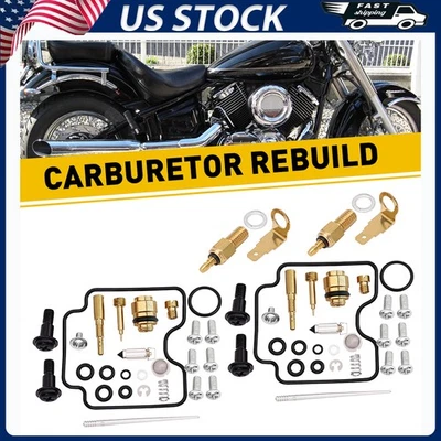 2x Kit de carburador de motocicleta para Yamaha V-STAR 1100 XVS1100 MEDIANOCHE 2005-2009 Foto 1 de 4