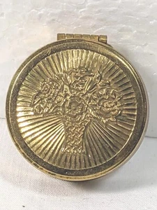 Langlois Cara Nome Rouge Compact Art Deco 1930s Flower Basket 1 Inch Vanity Pot - Picture 1 of 10