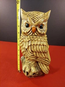 Figura vintage 1978 de búho de cerámica 11" pintada a mano - Imagen 1 de 12