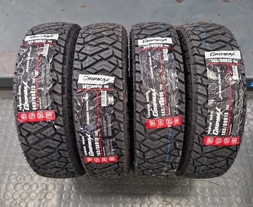 4 PNEUMATICI GRIPMAX M/T  145 80 R13 75T 4 STAGIONI FIAT PANDA 4X4 GOMME NUOVE - Imagen 1 de 4