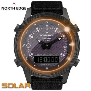 NORTH EDGE Solar Digital Mens Outdoor Sport Watch 50M Waterproof - Picture 1 of 6