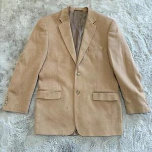 Tasso Elba Men's Camelhair Blazer 40L Classic Tan Luxury Business Formal Warm - Picture 1 of 13