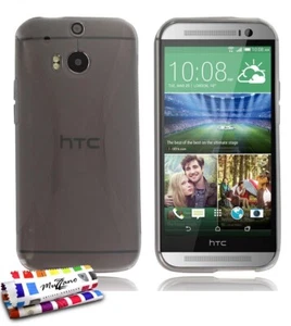 COQUE HTC ONE M8 " LE X " GRIS SILICONE SOUPLE (TPU) - Photo 1 sur 1
