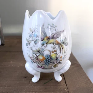 Limoges J France 3 Footed Egg Cup Vase Bird Fruit Basket 5" - Picture 1 of 9