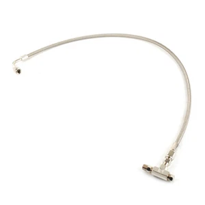 40" length 4AN Turbo Oil Feed line Kit 1/8PT 1/BSPT 1/8"-28 T-Fitting  - Imagen 1 de 3