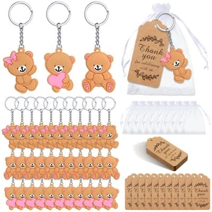 120 Piezas Oso Baby Shower Favores Oso Fiesta Favores, Lindo Oso Llavero con - Imagen 1 de 7