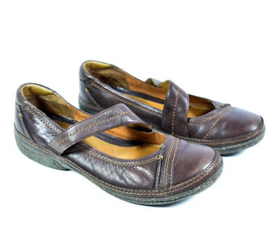 Clarks Artistan Brown Mary Jane Slip On Shoes - Diagonal Strap  Sz 9.5 M - Изображение 1 из 4