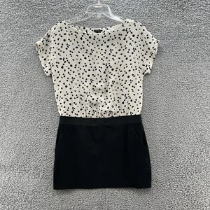 Theory Dress Women 8 Black Cream Animal Print Gelsey Silk Cocktail Party Mini - Picture 1 of 11