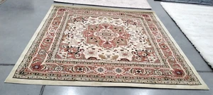 IVORY / RUST 8' X 8' Square Flaw in Rug, Reduced price 1172752088 LNH330R-8SQ - Picture 1 of 4