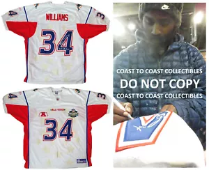 Camiseta de fútbol firmada por Ricky Williams prueba autografiada Pro Bowl Miami Dolphins - Imagen 1 de 6