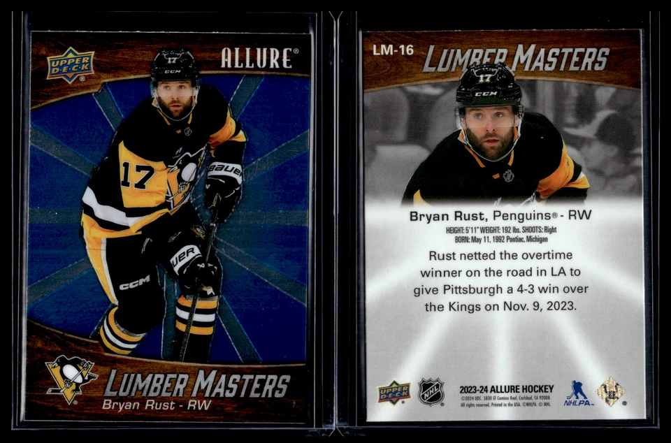 2023-24 Upper Deck Allure Lumber Masters #LM-16 Bryan Rust - Image 1 of 1