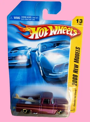 Hot Wheels CUSTOM '62 CHEVY 2008 New Models Spectraflame Dark Magenta #13/196 - Image 1 of 4