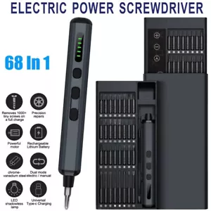 68 In 1 Electric Power Screwdriver Cordless Magnetic Screw Driver Precision Bits - Picture 1 of 9