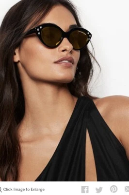 VS LIMITED Edition Rhinestone Cat-Eye Sunglasses Blk/Gold NEW - Image 1 of 4