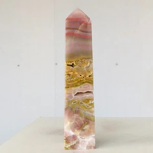 443g Natural Colorful Red Stripes Agate Quartz Crystal Wand Point Healing W119 - Picture 1 of 18