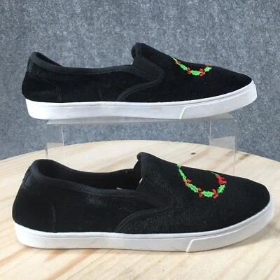 Isaac Mizrahi Zapatos Mujer 10 Guirnalda Vacacional Informal Sin Cordones Mocasín Tela Negra Foto 1 de 4