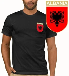 T-Shirt Albanien Fußball Top | 2024 T-Shirt Flagge rot schwarz Sport T-Shirt Fußball - Bild 1 von 4