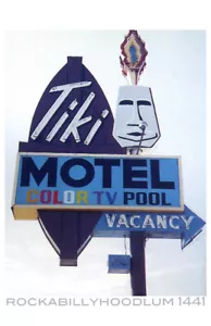 Tiki Poster 11" x 17" Tiki Motel Insegna Foto Repro TV a Colori - Foto 1 di 1