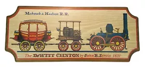 Letrero de madera Mohawk Hudson Railroad Train Dewitt Clinton Jervis placa imagen RR - Imagen 1 de 8