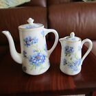 Vintage Hammersley small coffee pot and water jug Cornflower pattern in GC 