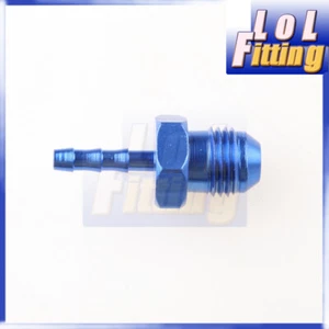 -6 AN AN6 Male Flare To 4mm Hose Barb Straight Fitting Adapter Blue - Picture 1 of 3
