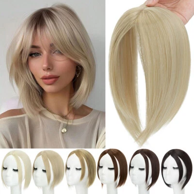 Topper de cabello Real as Human de 5"-20" con flequillo clip toupee en extensiones de postizo Foto 1 de 4