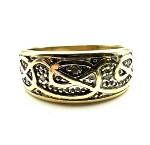 9ct Gold Men’s Diamond Wedding Band Men’s Gold Diamond Celtic Band Gift For Him - Picture 1 of 24