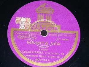 TANGO 78 rpm RECORD Odeon CELIA GAMEZ & ORQUESTA Tango UNA PLEGARIA / MAMITA MIA - Imagen 1 de 1