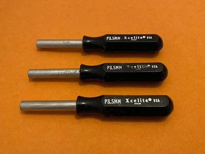 (3) XCELITE #P3.5MM - METRIC MINI COMPACT NUT DRIVERS - U.S.A. - NEW - FREE SHIP - Image 1 of 2