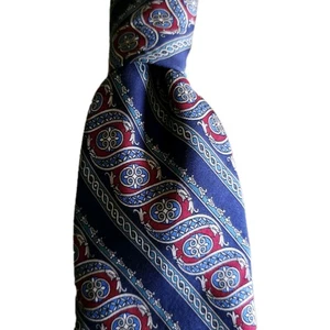 Oscar de la Renta Krawatte 59 Zoll x 4 Zoll blau altes Geld leiser Luxus - Bild 1 von 5