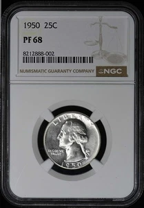 1950 Washington Quarter 25C NGC PR68 - Picture 1 of 4