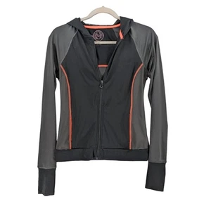 So Authentic American Heritage Jacket S Black Gray Orange Junior Full Zip Hoodie - Picture 1 of 9