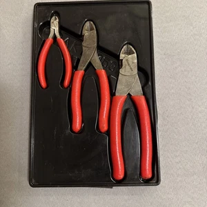 Snap On Tools PL803A RED 3 Piece Soft Grip Diagonal Cutters Set - Bild 1 von 10