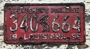 Alte 58 LA. Rat Rod Scheunenfund Oldtimer 1958 Louisiana Pelikan Nummernschild 340664 - Bild 1 von 2