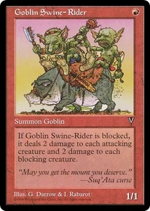 GOBLIN SWINE-RIDER x4 mtg VLP-NM Visioni 4 Comuni - Foto 1 di 1