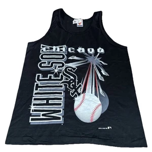 Canotta vintage anni 90 NOS Deadstock Chicago White Sox MLB nera uomo grande USA - Foto 1 di 8