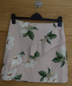 FLORAL FRILL FRONT A LINE SHORT SKIRT SIZE UK 12 EU 40 D2 - Picture 1 of 3