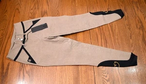 Cavalleria Toscana New Contrast Trim breeches full seat beige 36 ~USA 22-24 $399 - Picture 1 of 8