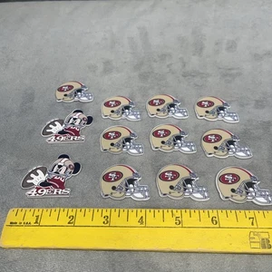 Minicasco de fútbol americano de los 49ers de San Francisco Mickey Mouse respaldo plano resina lote de 12 - Imagen 1 de 16