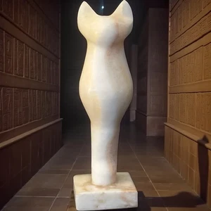 Vintage Ägyptische Bastet Katze Göttin Skulptur/Statue Alabaster - Bild 1 von 9