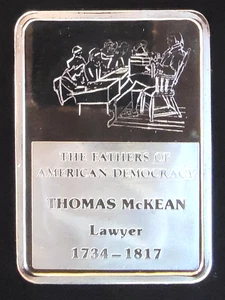 Fathers Of American Democracy Thomas McKean Rare TONED - 0,999 Silber 1 Oz Kunstbarren - Bild 1 von 5