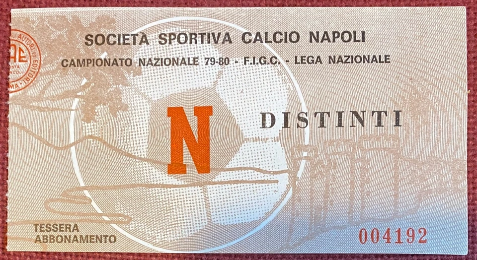Biglietto Calcio NAPOLI Stadio 1979/80 Distinti - Immagine 1 di 1