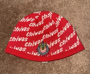 Vintage Chivas Guadalajara Beanie Mütze rot weiß Logo Fußball Futbol Liga MX selten - Bild 1 von 4