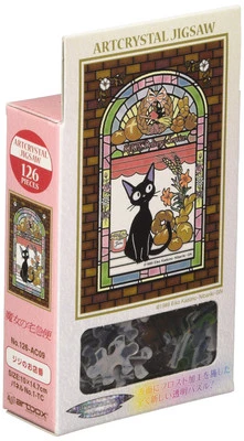 Kiki's Delivery Service Jiji Jigsaw Puzzle Stained Glass Style Transparent Pi... - Image 1 of 4