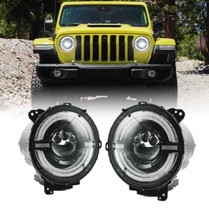 9" LED Headlights Hi/Lo Beam DRL for 2018-2025 Jeep Wrangler JL＆Gladiator JT - Picture 1 of 10