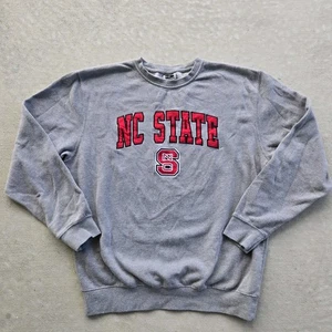 Sudadera gris NC State Wolfpack NCAA para hombre XL cuello redondo logotipo bordado - Imagen 1 de 10